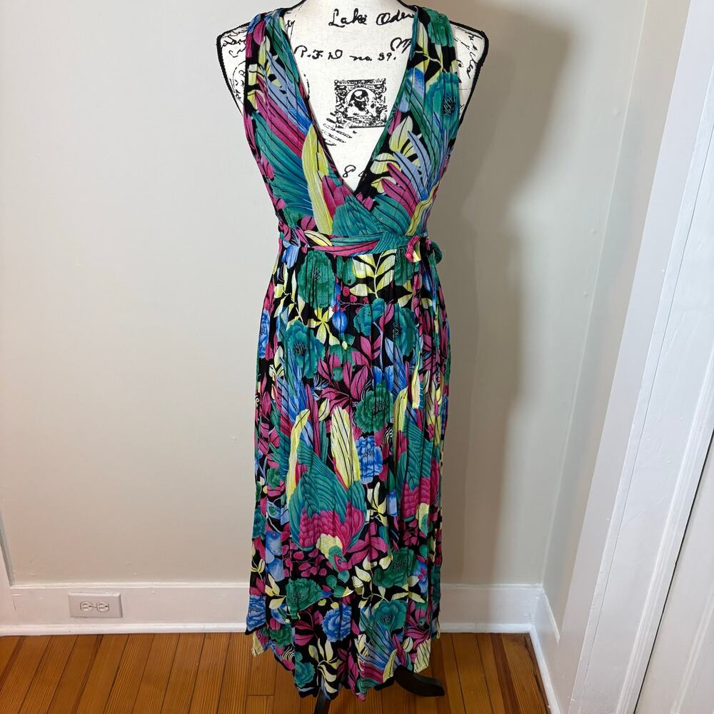 Maeve Anthropologie Boardwalk Maxi Dress 4P Floral Tropical Vacation Resort - Picture 13 of 13
